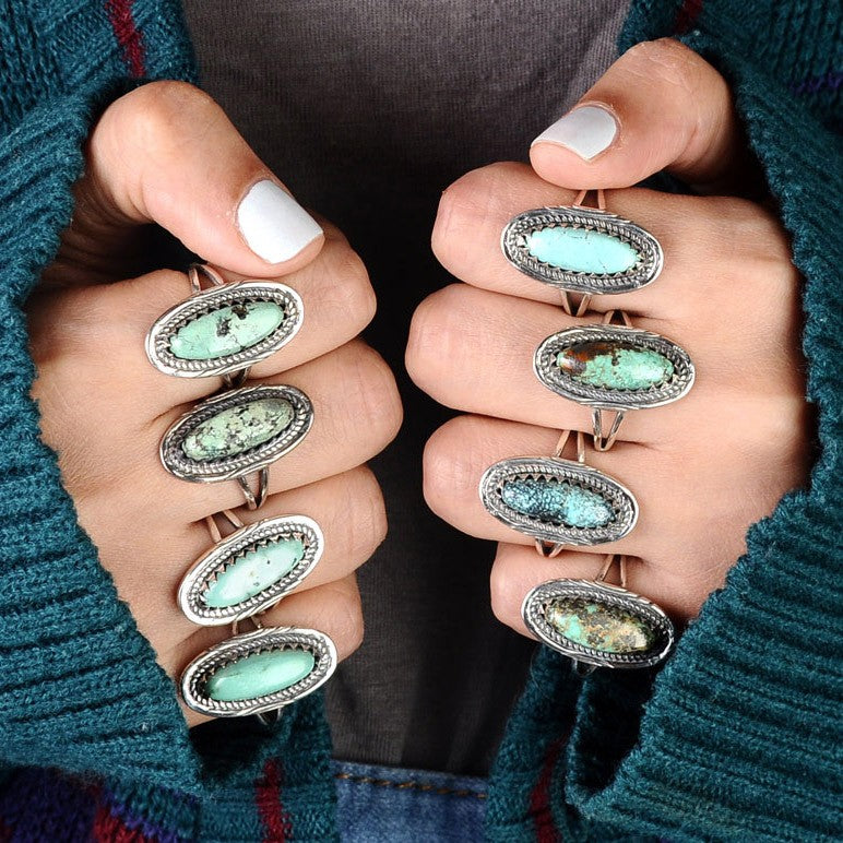 Southwestern Style Real Turquoise Ring Sterling Silver