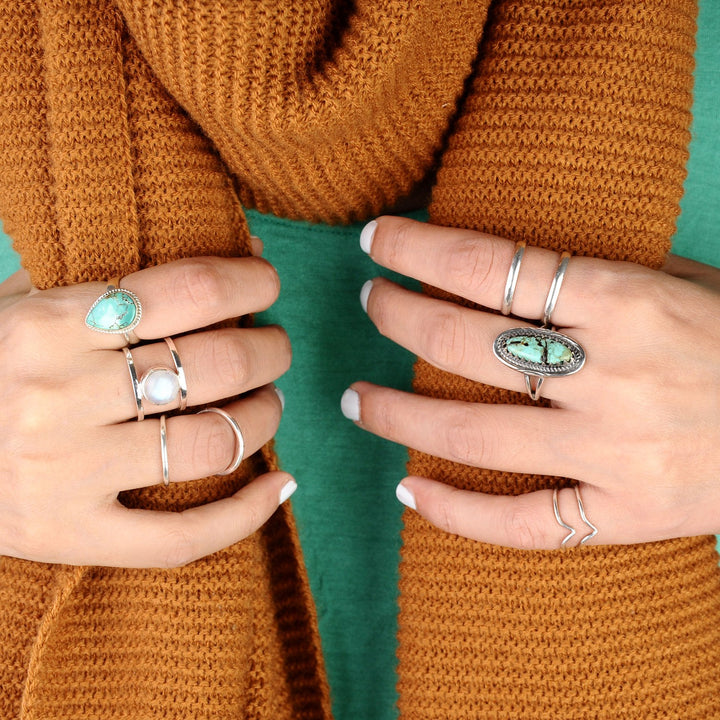 Southwestern Style Real Turquoise Ring Sterling Silver