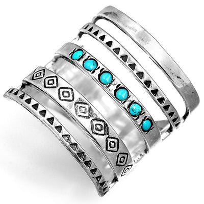 Sterling Silver Southwestern Style Turquoise Ring - Boho Magic