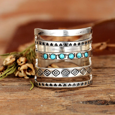 Sterling Silver Southwestern Style Turquoise Ring - Boho Magic