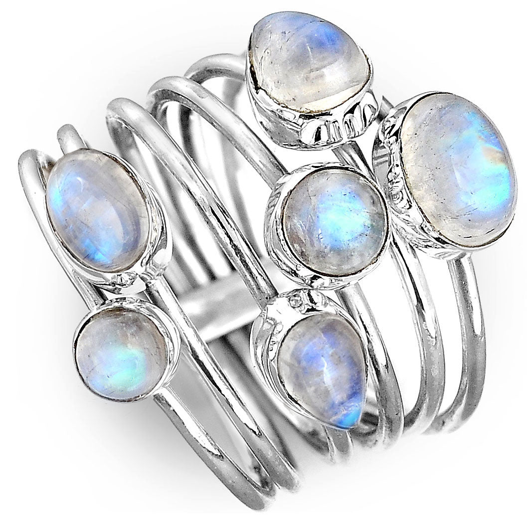 Sterling Silver Stacking Moonstone Ring