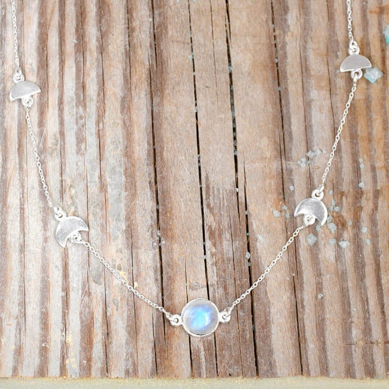 Sterling Silver Moon Phase Necklace
