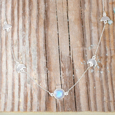 Sterling Silver Moon Phase Necklace - Boho Magic