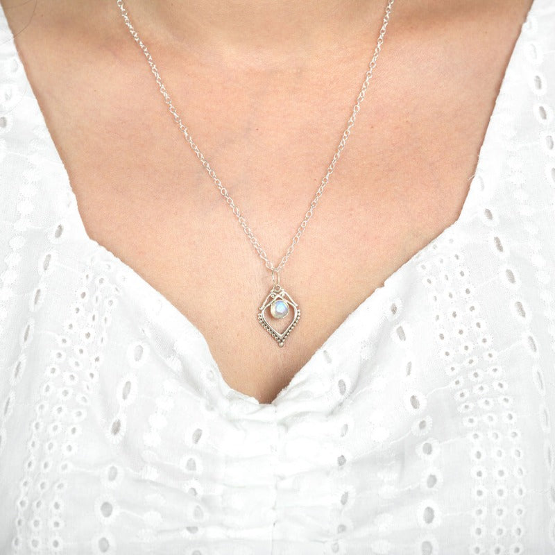 Sterling Silver Moonstone Necklace