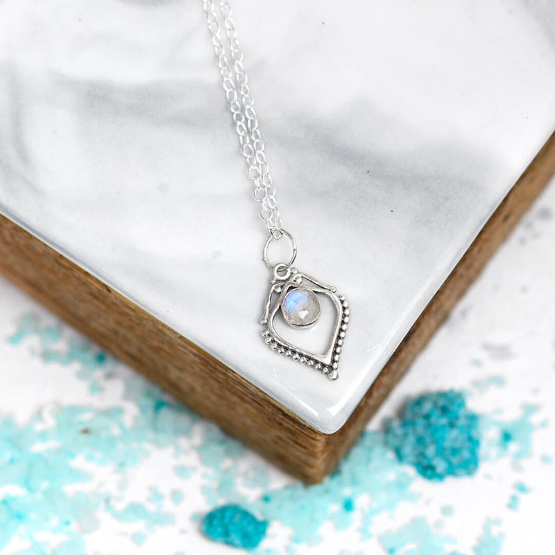 925 Sterling Silver Moonstone Pendant Dainty Gemstone Necklace Silver  Jewelry | eBay