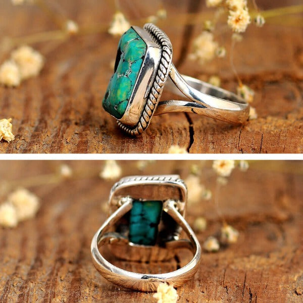 Sterling Silver Natural Raw Turquoise Ring