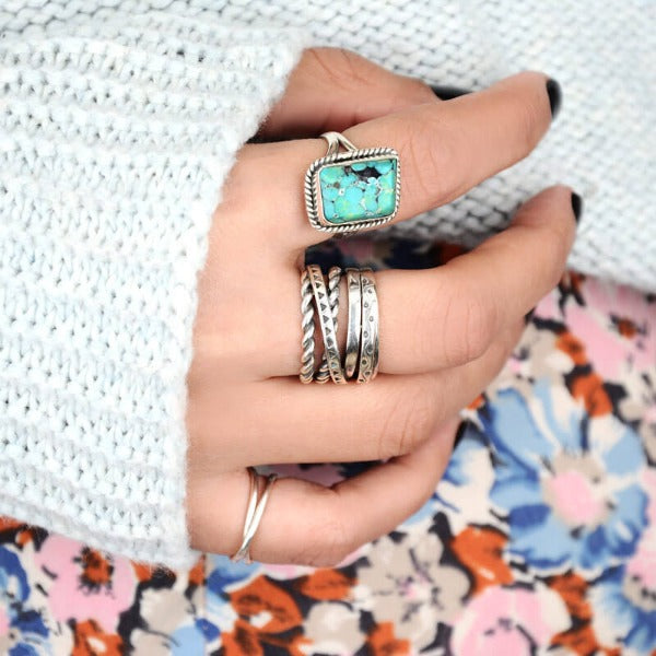 Sterling Silver Natural Raw Turquoise Ring