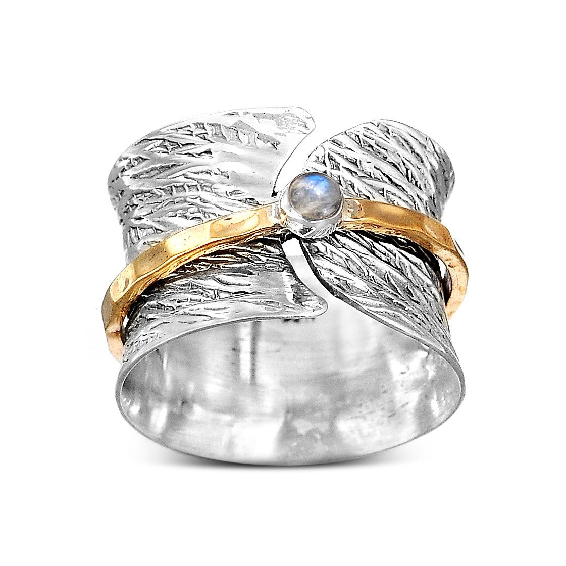 Women's Spinner Ring With Moonstone Sterling Silver