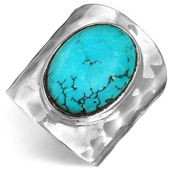 Sterling Silver Ring, Turquoise buy Ring, Cultured Opal Ring, Natural Turquoise, Silver Ring, Turquoise Jewelry, Blue Stone Ring, Gemstone Ring