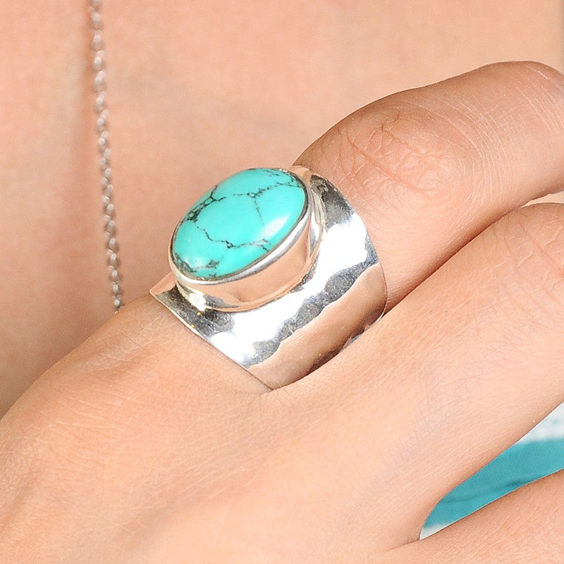Turquoise Rings For Women Dainty Turquoise Sterling Silver Ring