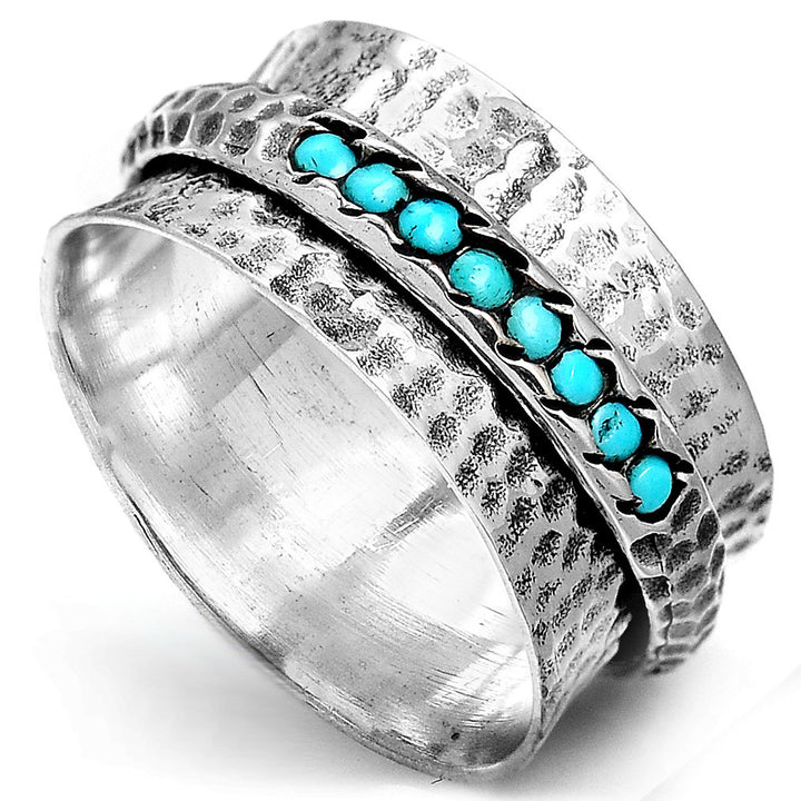 Sterling Silver Spinner Turquoise Ring for Women