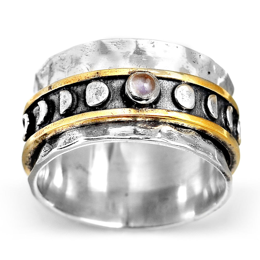 Spinning Moon Phase Ring Sterling Silver