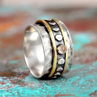 Spinning Moon Phase Ring Sterling Silver - Boho Magic