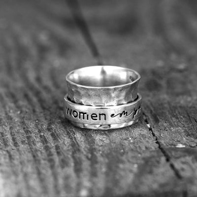 Women Empower Women Spinner Ring Sterling Silver - Boho Magic