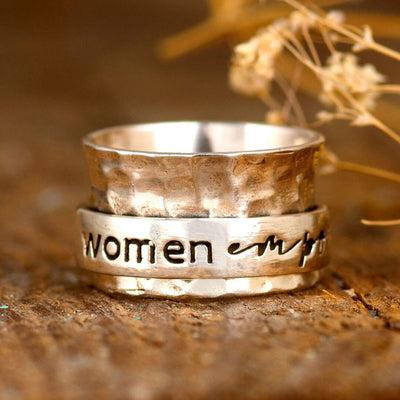 Women Empower Women Spinner Ring Sterling Silver - Boho Magic