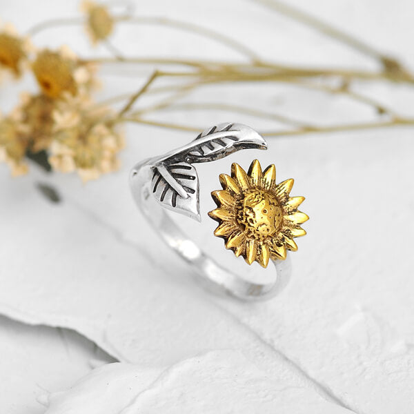 Sunflower Ring Sterling Silver