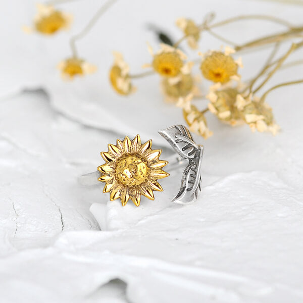 Sunflower Ring Sterling Silver