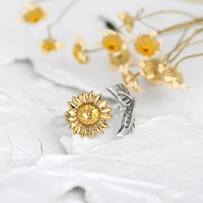 Sunflower Ring Sterling Silver - Boho Magic