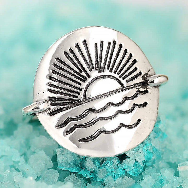 Ocean Sun Ring Sterling Silver