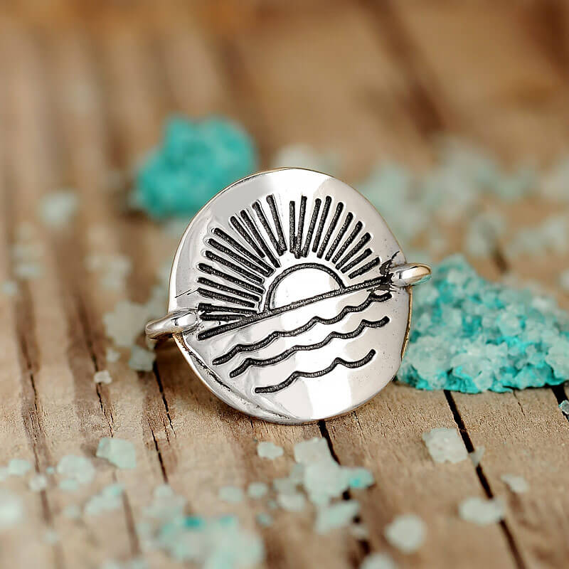 Ocean Sun Ring Sterling Silver
