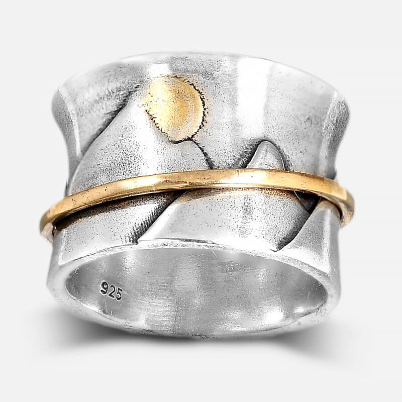 Fidget Sonne und Berg Ring Sterling Silber