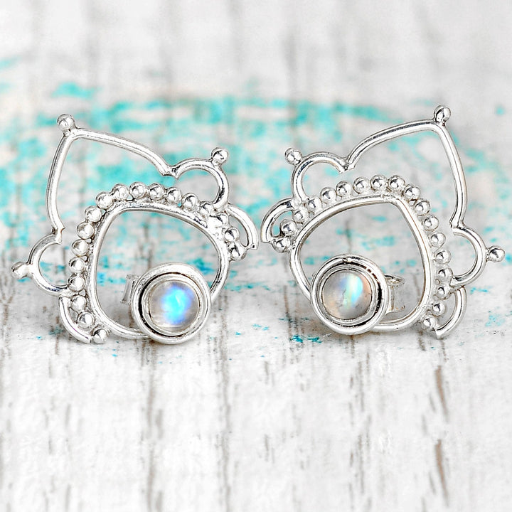 Silver Moonstone Earrings