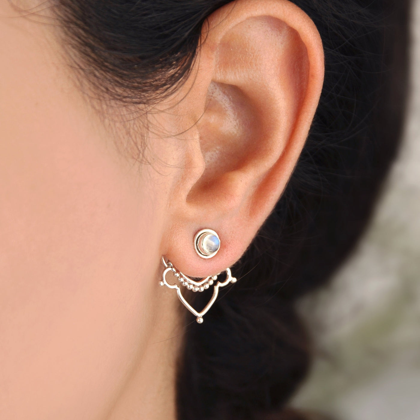 Silver Moonstone Earrings