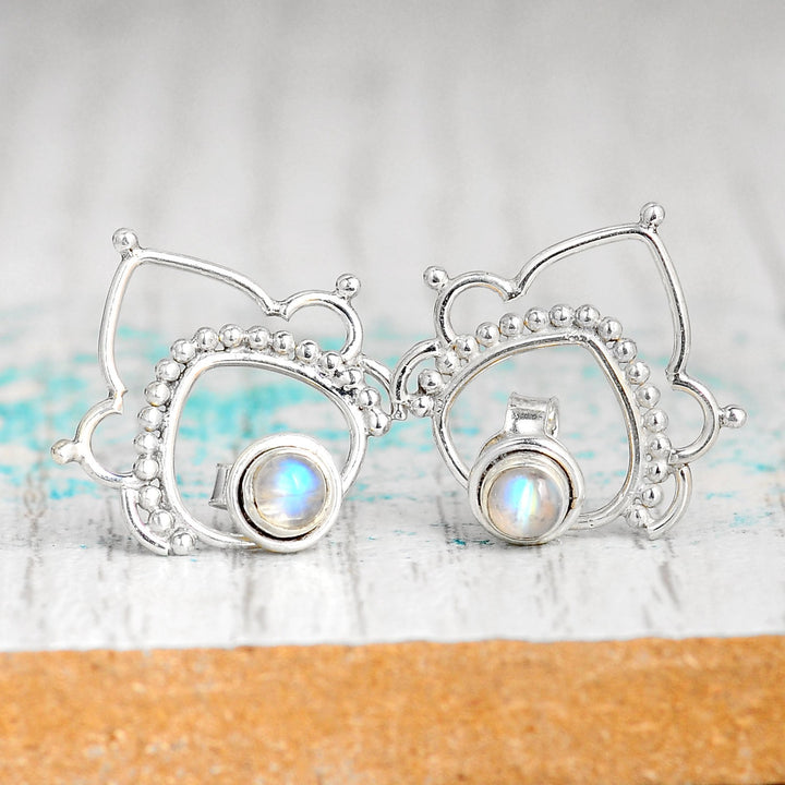 Silver Moonstone Earrings