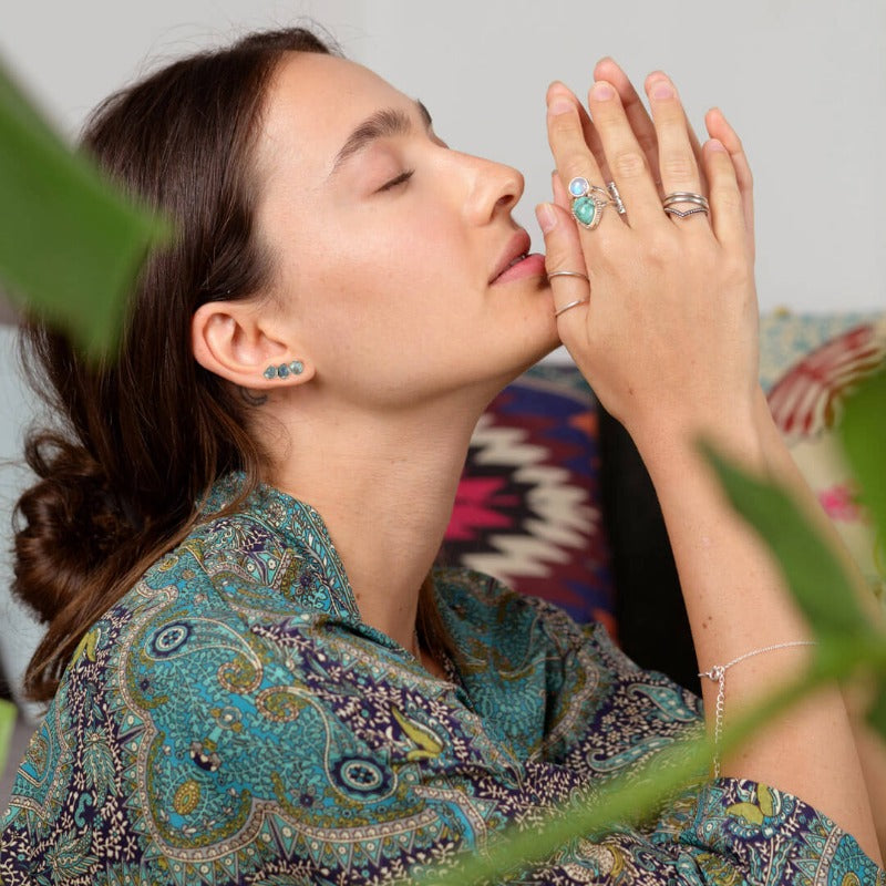 Moonstone and Turquoise Ring Sterling Silver