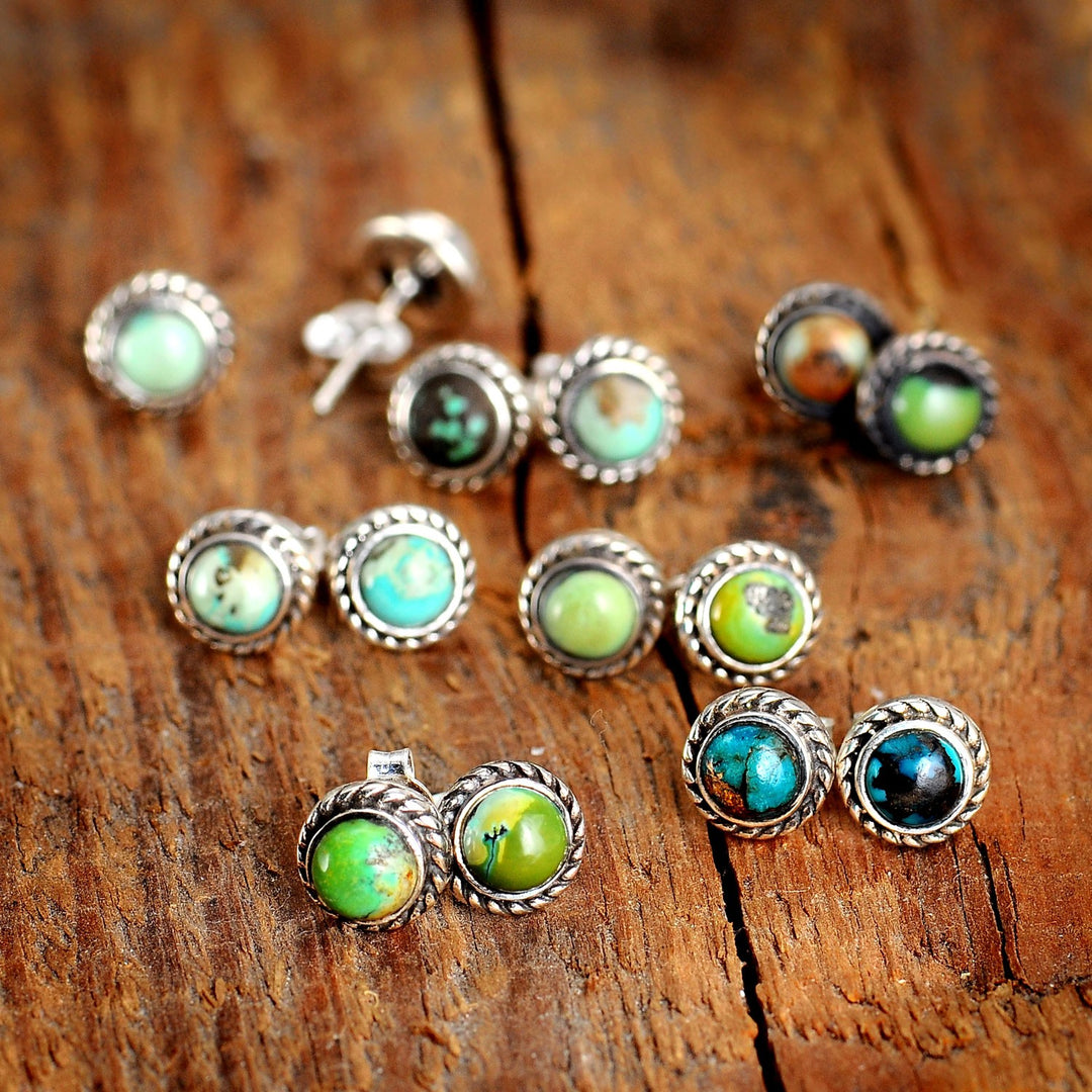 Turquoise Earrings Sterling Silver