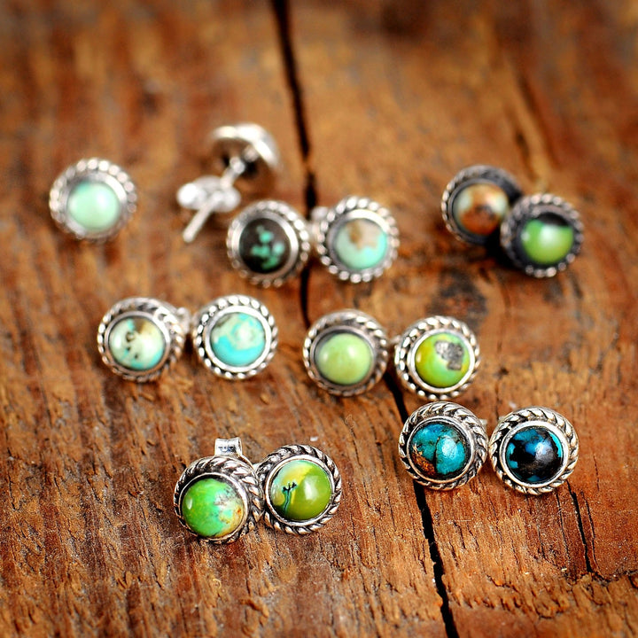 Turquoise Earrings Sterling Silver