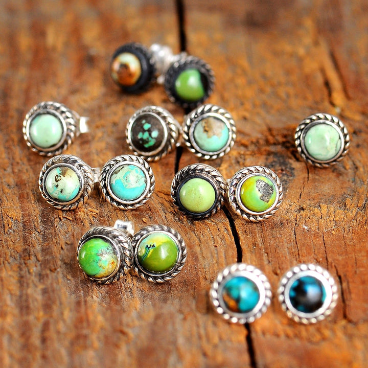 Turquoise Earrings Sterling Silver