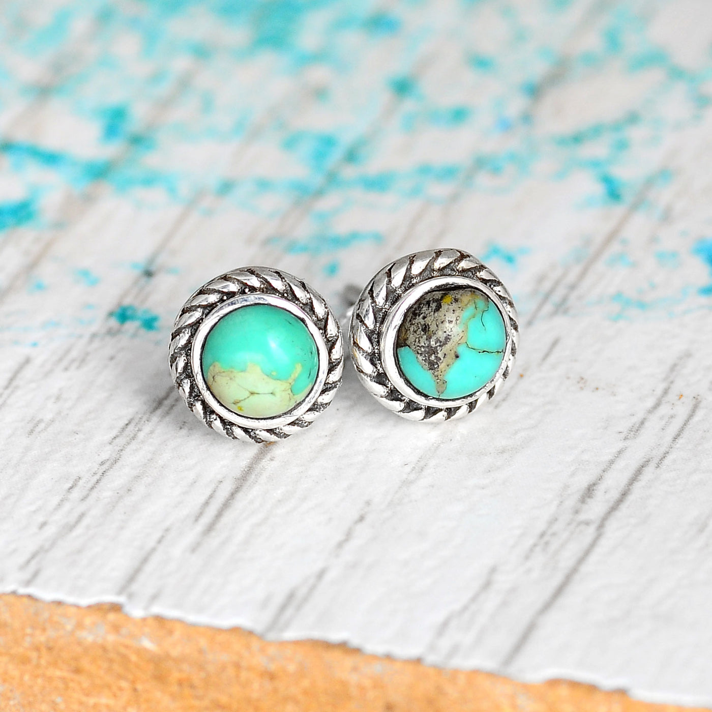 Turquoise Earrings Sterling Silver
