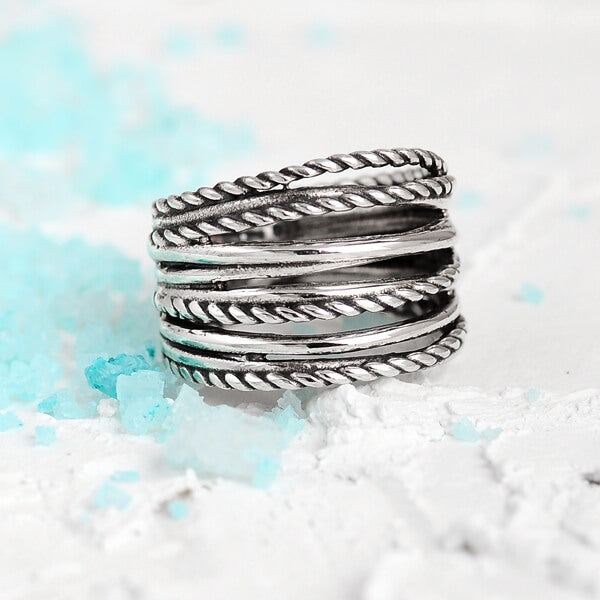 Wire Wrap Sterling Silver Twisted Ring