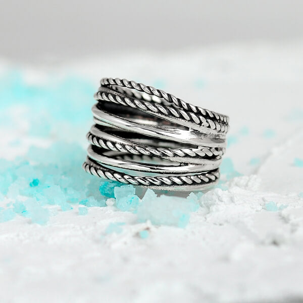 Wire Wrap Sterling Silver Twisted Ring