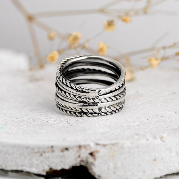 Wire Wrap Sterling Silver Twisted Ring