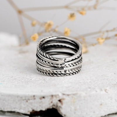 Wire Wrap Sterling Silver Twisted Ring - Boho Magic